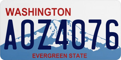 WA license plate AOZ4076