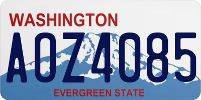 WA license plate AOZ4085