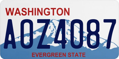 WA license plate AOZ4087