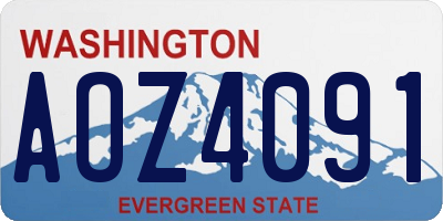 WA license plate AOZ4091