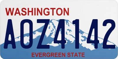 WA license plate AOZ4142