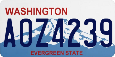 WA license plate AOZ4239