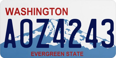 WA license plate AOZ4243
