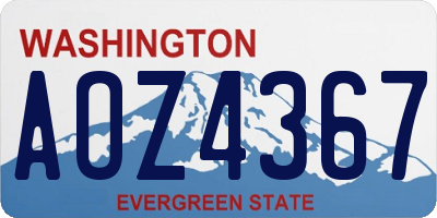 WA license plate AOZ4367