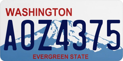 WA license plate AOZ4375