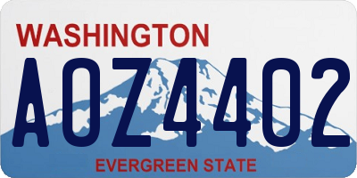 WA license plate AOZ4402