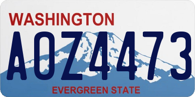 WA license plate AOZ4473