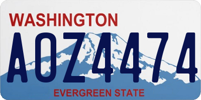 WA license plate AOZ4474