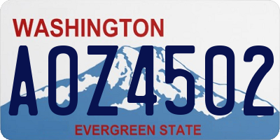 WA license plate AOZ4502