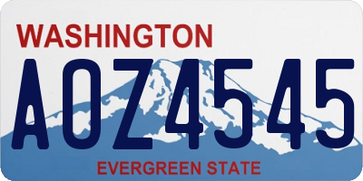 WA license plate AOZ4545