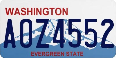 WA license plate AOZ4552