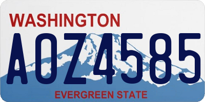 WA license plate AOZ4585