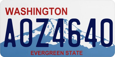WA license plate AOZ4640