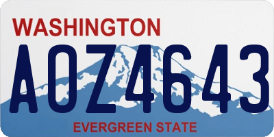 WA license plate AOZ4643
