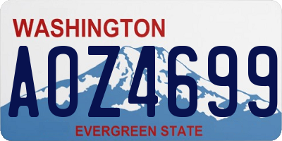 WA license plate AOZ4699