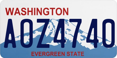 WA license plate AOZ4740