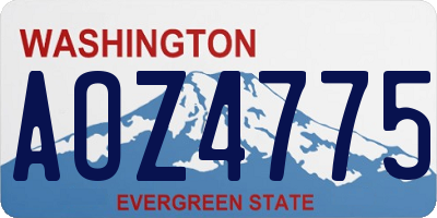 WA license plate AOZ4775