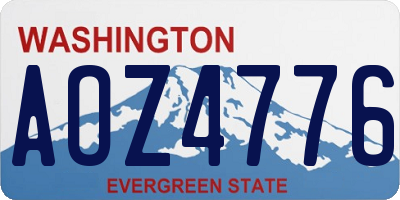 WA license plate AOZ4776