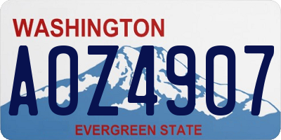 WA license plate AOZ4907