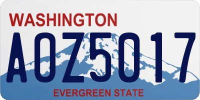 WA license plate AOZ5017