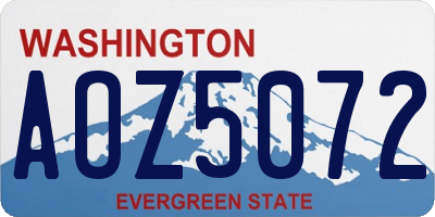 WA license plate AOZ5072