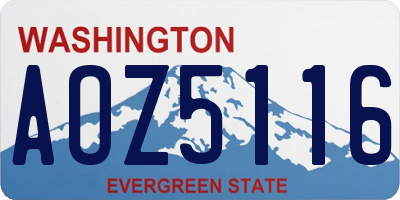 WA license plate AOZ5116