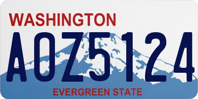 WA license plate AOZ5124