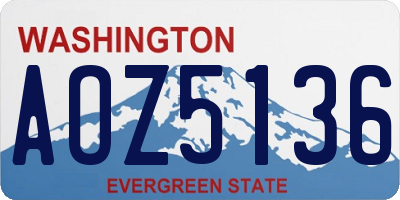 WA license plate AOZ5136