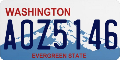 WA license plate AOZ5146