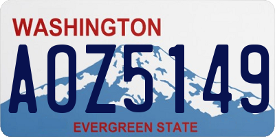 WA license plate AOZ5149