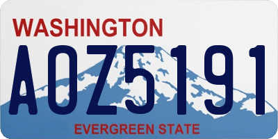 WA license plate AOZ5191