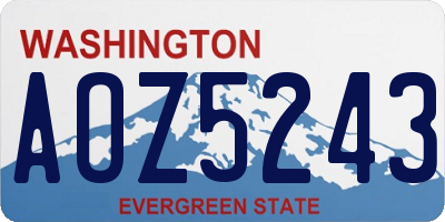WA license plate AOZ5243