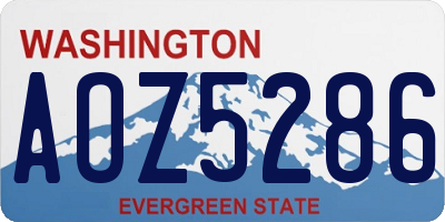 WA license plate AOZ5286