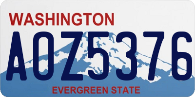 WA license plate AOZ5376