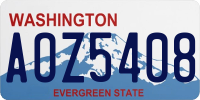 WA license plate AOZ5408