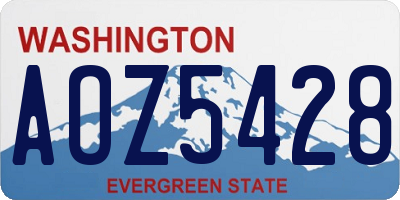 WA license plate AOZ5428