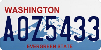 WA license plate AOZ5433
