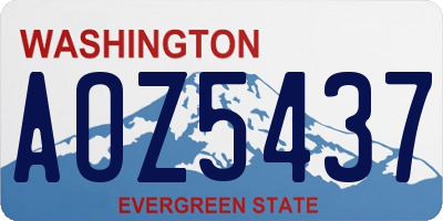 WA license plate AOZ5437