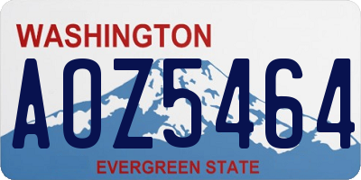 WA license plate AOZ5464