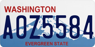 WA license plate AOZ5584