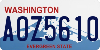 WA license plate AOZ5610