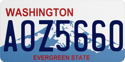 WA license plate AOZ5660