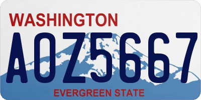 WA license plate AOZ5667