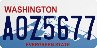 WA license plate AOZ5677