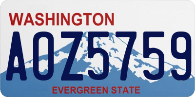 WA license plate AOZ5759