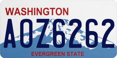 WA license plate AOZ6262