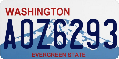 WA license plate AOZ6293