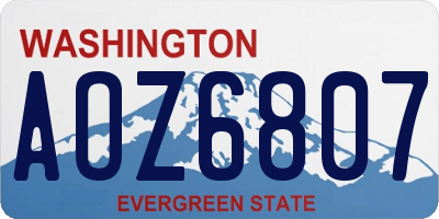WA license plate AOZ6807