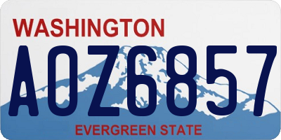 WA license plate AOZ6857