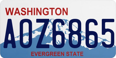 WA license plate AOZ6865
